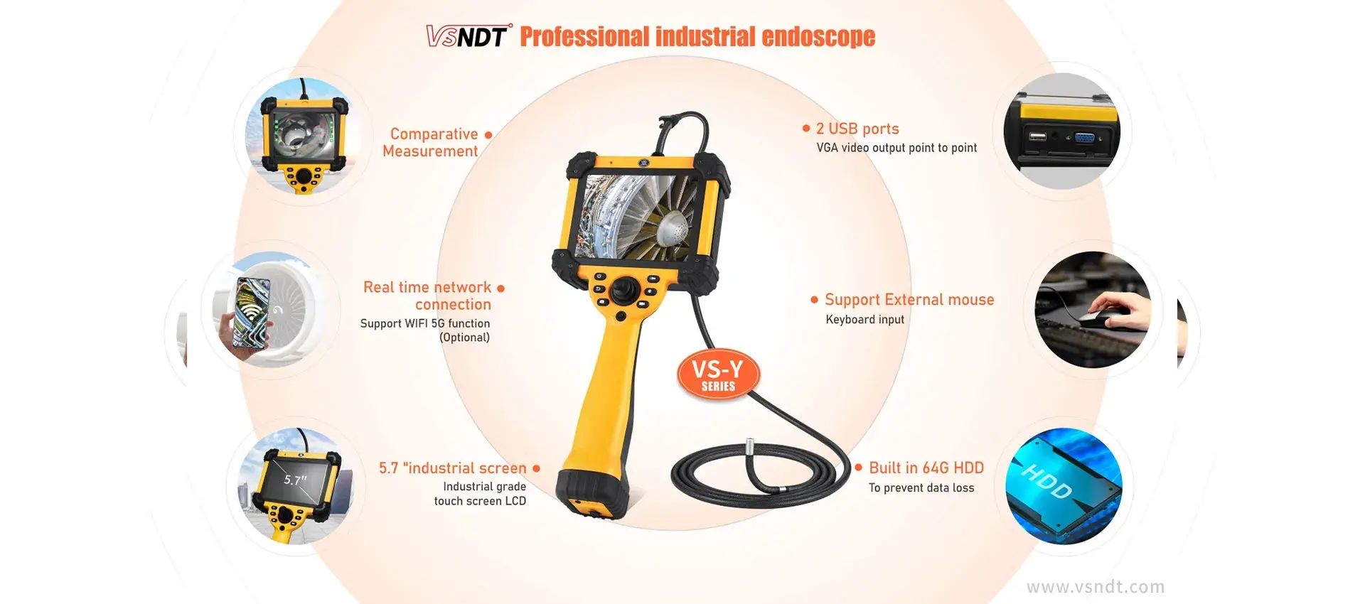 Industrial Endoscopes are Used for Jet Engine Tip Clearance Safety Inspection