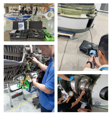 Industrial video borescope used for structural inspection of spacecraft