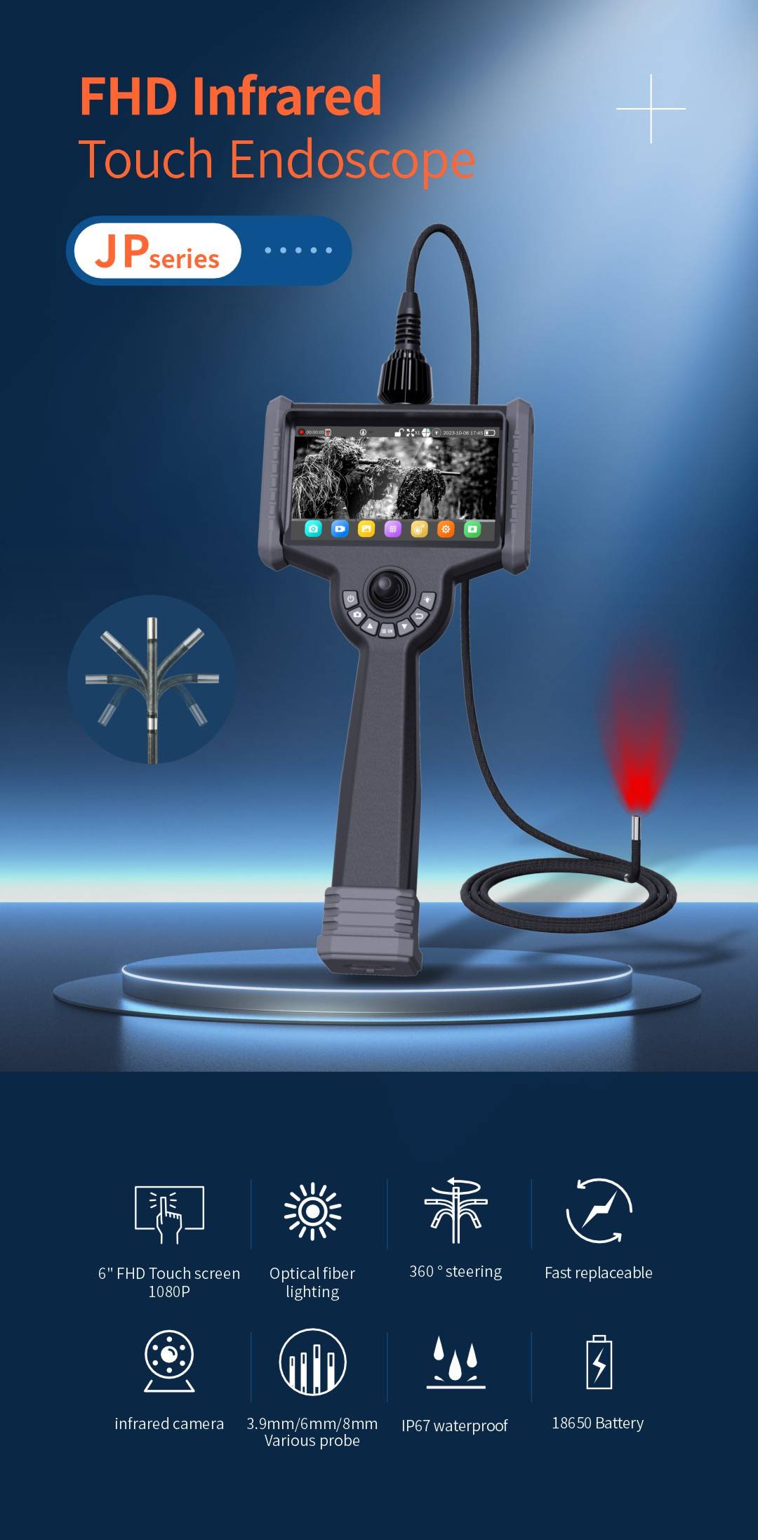 FHD Touch industrial endoscope