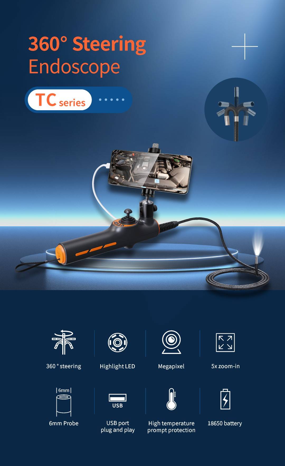 FHD Touch industrial endoscope