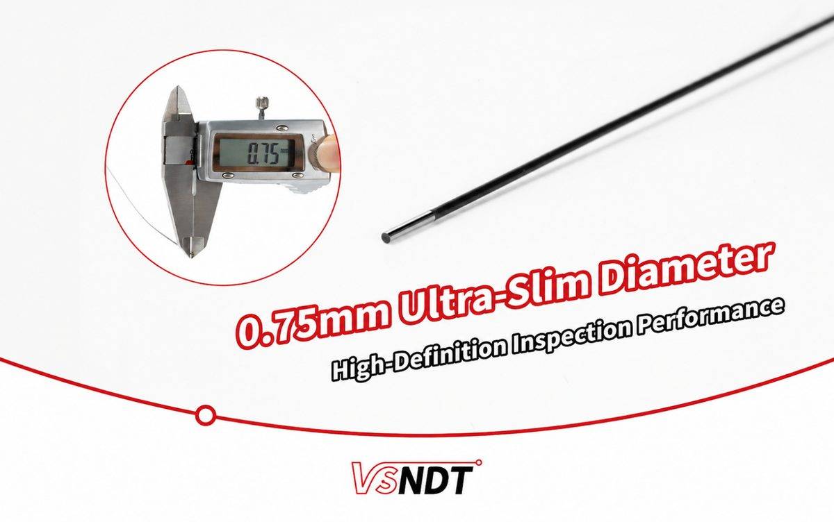 0.75mm borescope inspecting aerospace turbine blade cooling channels